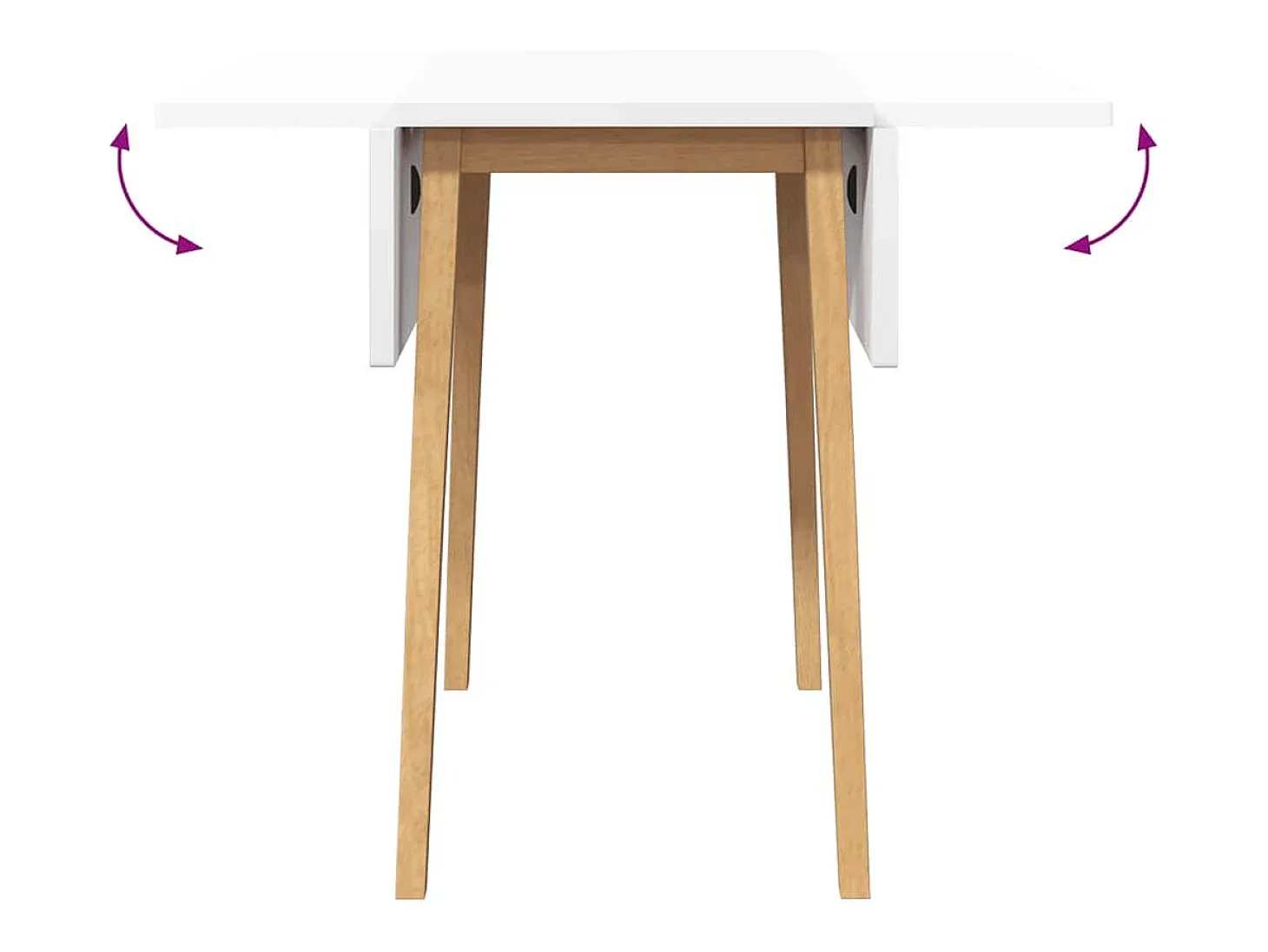 Dining Table Natural Solid Wood Rubber