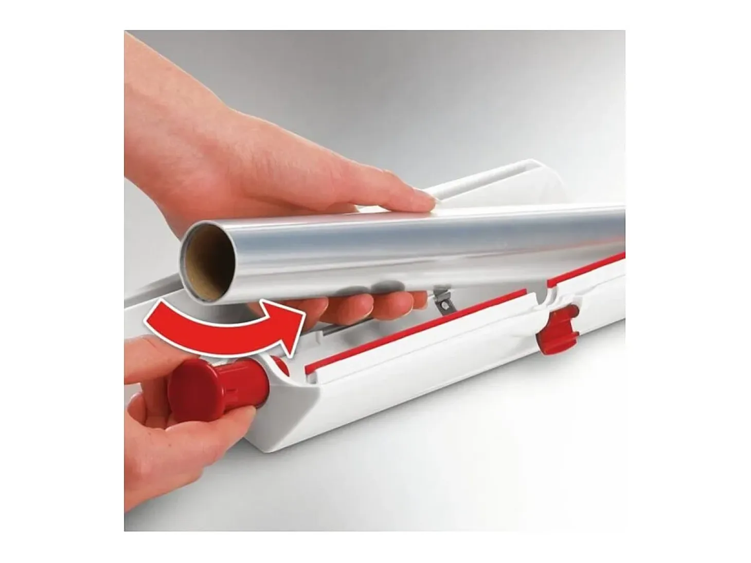 Dispensador cortador de película PERFECT CUT para rollos de 33 cm - Blanco