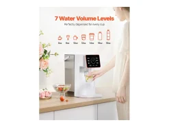 Dispensador de Agua SucceBuy Caliente Instantánea de Mostrador, Fuente de Agua Caliente con Depósito Extraíble de 3 L, 6 Temperaturas Ajustables y 8 Volúmenes