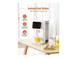 Dispensador de Agua SucceBuy Caliente Instantánea de Mostrador, Fuente de Agua Caliente con Depósito Extraíble de 3 L, 6 Temperaturas Ajustables y 8 Volúmenes