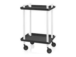 DON HIERRO - Carrito auxiliar LEKY, armazón blanco, 2 estantes. Multifuncional, práctico y decorativo-