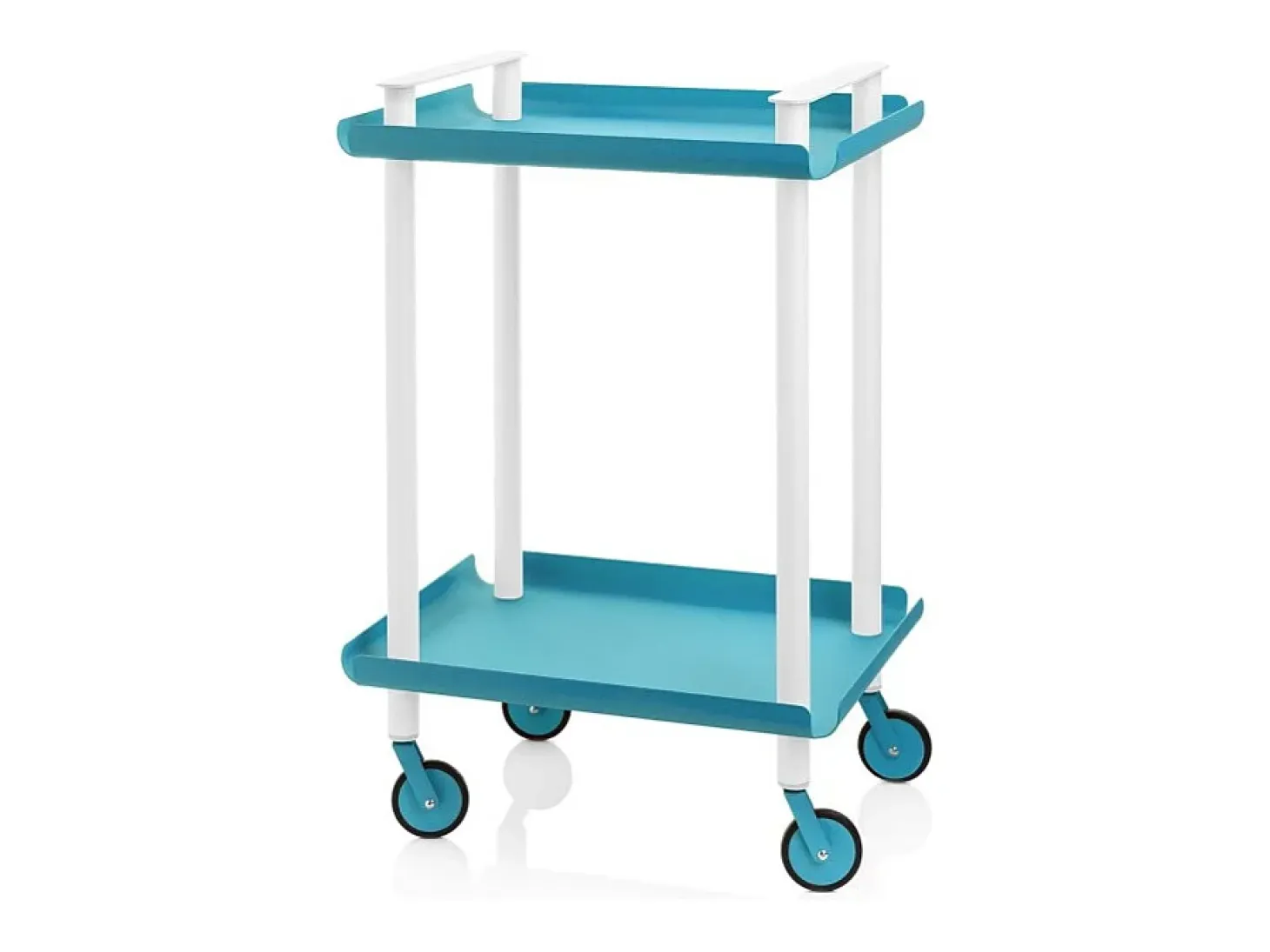 DON HIERRO - Carrito auxiliar LEKY, armazón blanco, 2 estantes. Multifuncional, práctico y decorativo-