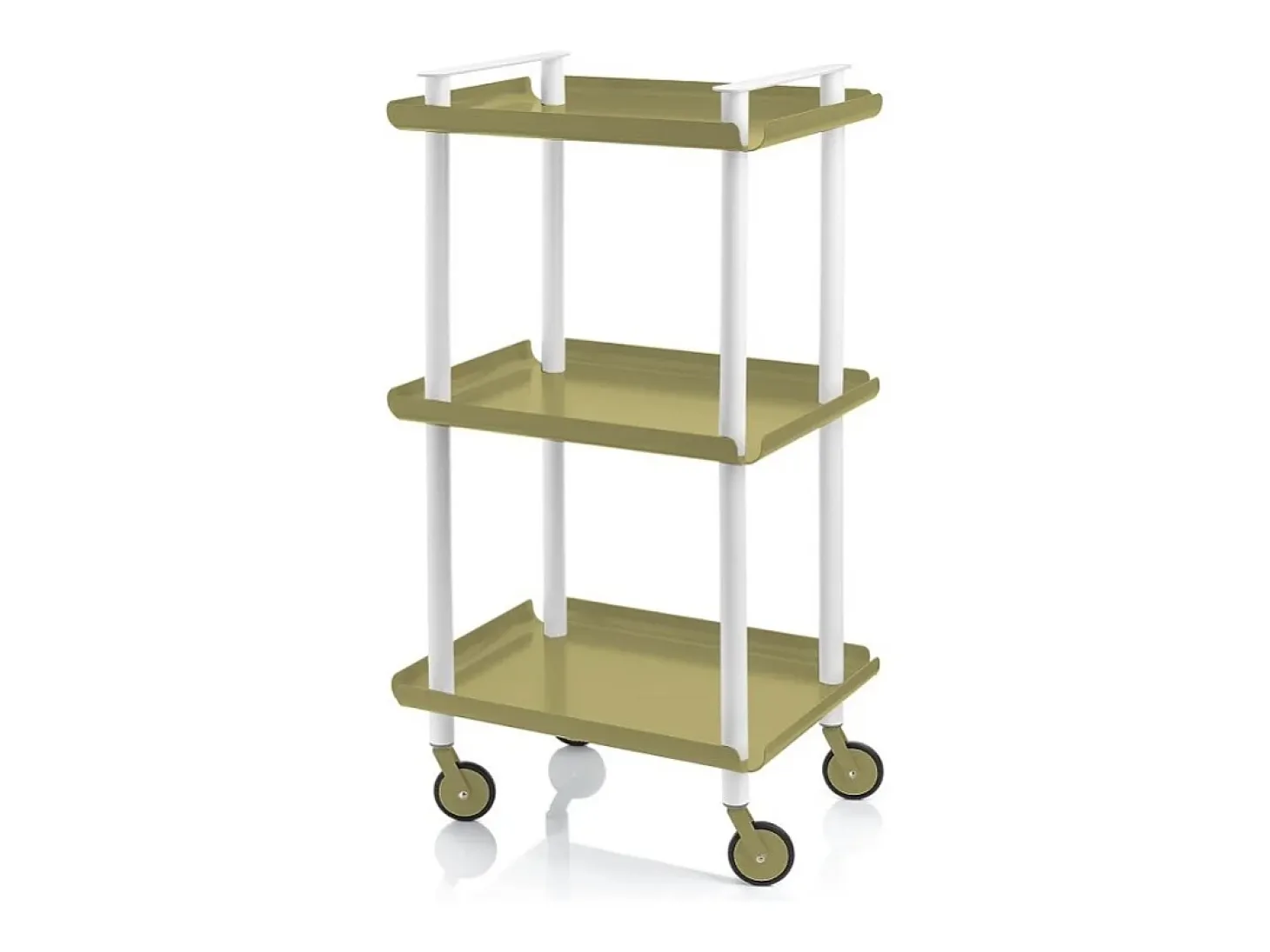 DON HIERRO - Carrito auxiliar LEKY, armazón blanco, 3 estantes. Multifuncional, práctico y decorativo-