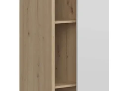 Donna Aparador 1 Puerta 4 Estantes Nórdico Blanco Mate Roble 80 cm
