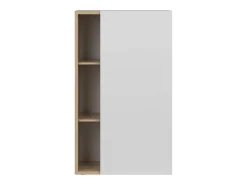 Donna Aparador 1 Puerta 4 Estantes Nórdico Blanco Mate Roble 80 cm