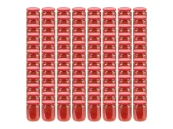 Drew Mason Tarros de mermelada de vidrio con tapa roja 96 unidades 230 ml