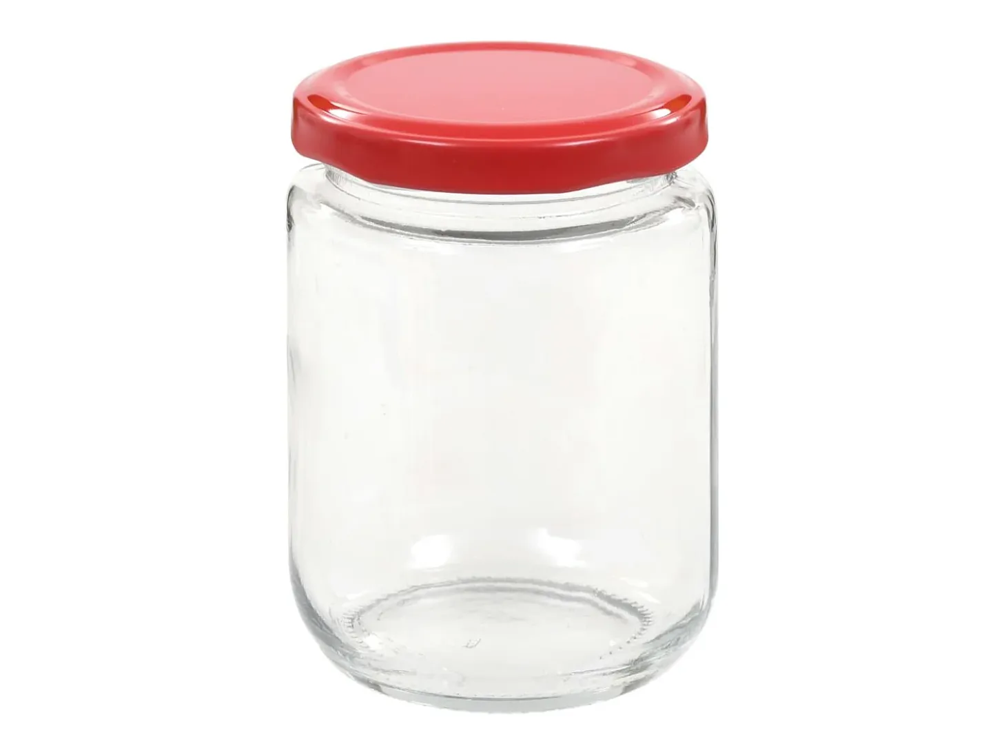 Drew Mason Tarros de mermelada de vidrio con tapa roja 48 unidades 230 ml