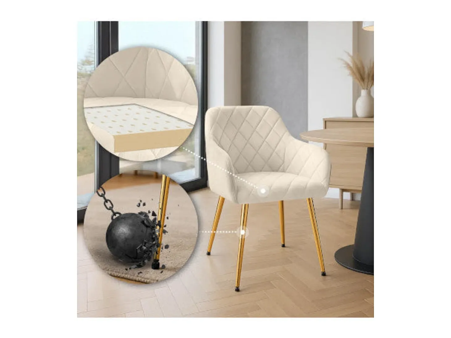 Dudeco Silla Bilbau Gold Crema