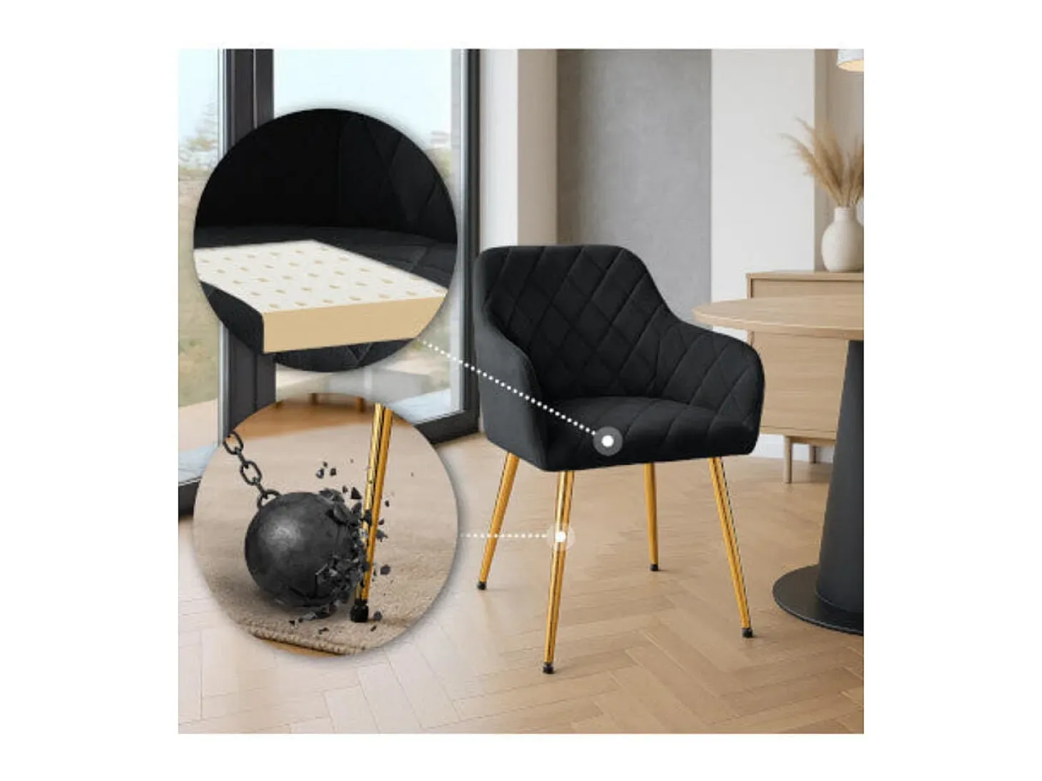 Dudeco Silla Bilbau Gold Negro