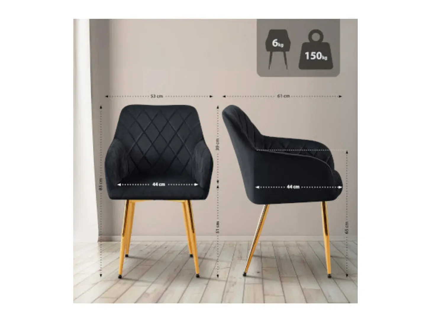 Dudeco Silla Bilbau Gold Negro