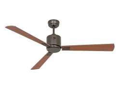 eco neo III 132 ventilador con cuerpo marron y aspas de nogal y cerezo sin luz, casafan