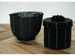 El Cuenco de Caramelos Beaded - Negro - M