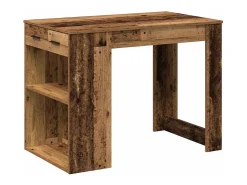 Escritorio con cajón estante madera contrachapada madera vieja