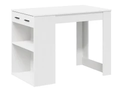 Escritorio con cajón y estante madera contrachapada blanco