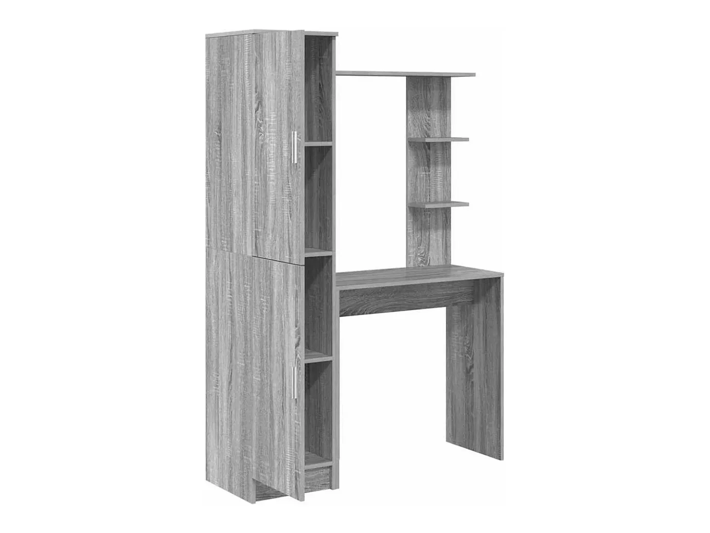 Escritorio de madera de ingeniería gris Sonoma con almacenamiento