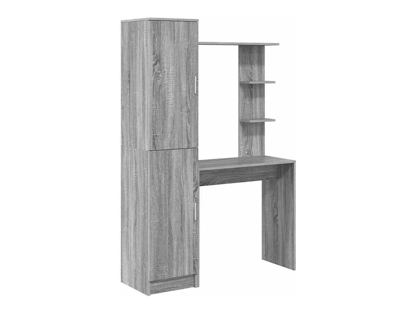 Escritorio de madera de ingeniería gris Sonoma con almacenamiento
