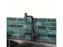Essemano Mezclador para fregadero con ducha extraíble negro Essebagno