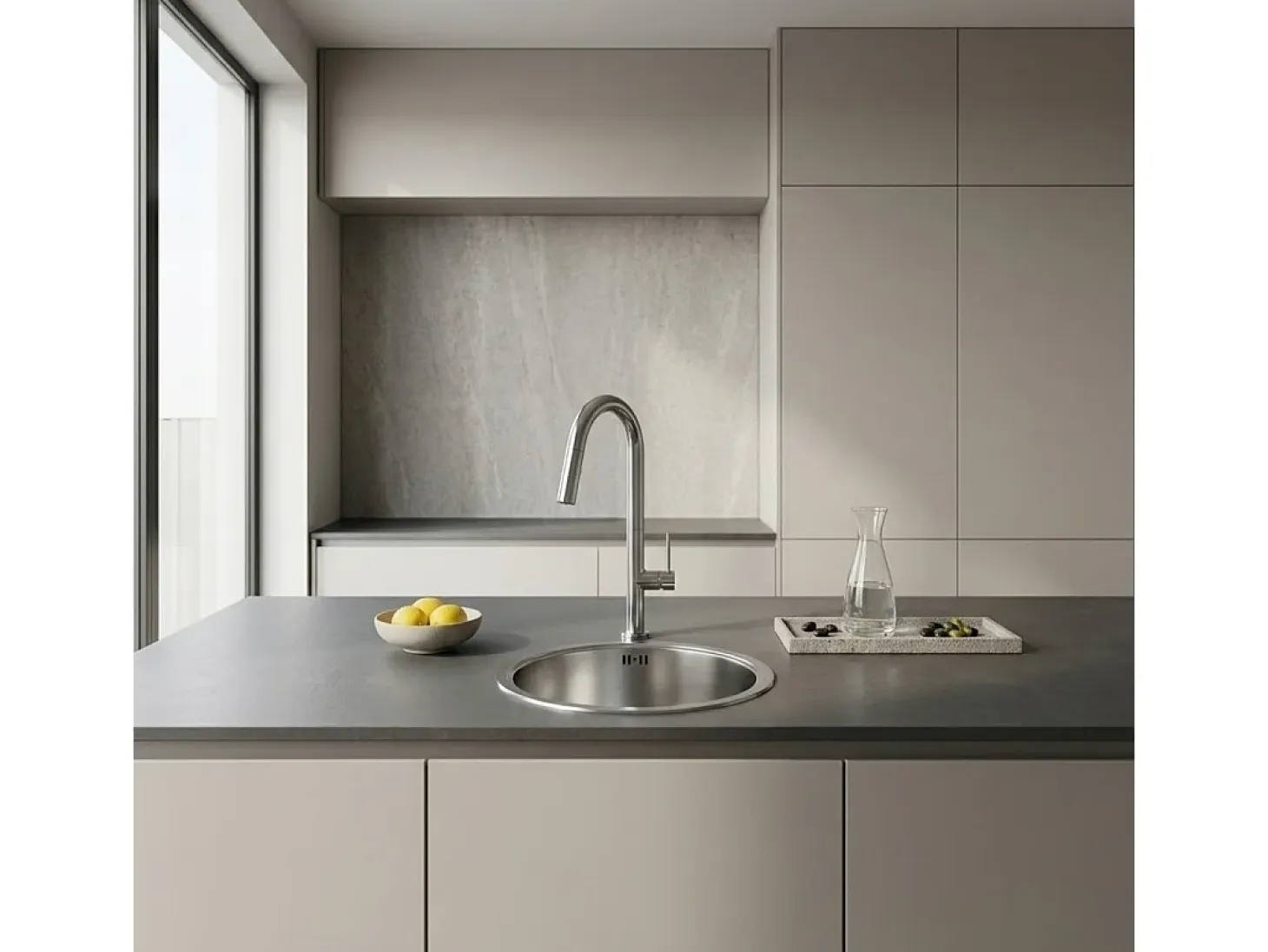Essenox fregadero 1 cubeta redonda en acero inoxidable 42.5cm Essebagno