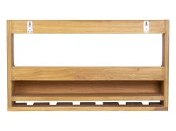 Estantería de botellas y copas vintage - Madera de Mindi - L. 70 x An. 15 x Al. 40 cm - VIDAGO