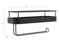 Estantería de metal con portarrollos de cocina Toon - Negro