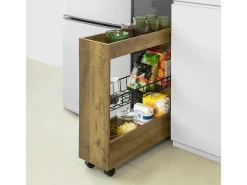 Estantería para Nichos Móvil Carrito de Almacenamiento de 3 Niveles Carrito Estrecho para Baño y Cocina 60 x 20 x 70 cm BZR46-N SoBuy ES