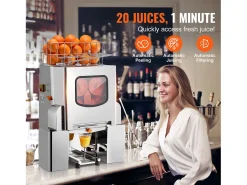 Exprimidor de Jugo de Naranja SucceBuy Extractorde Jugo de Naranja Comercial 120 W, Exprimidor de Cítricos en Acero Inoxidable con Caja de Filtro Extraíble
