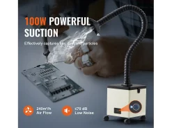 Extractor de Humos SucceBuy de Soldadura 100 W, Filtro de 3 Etapas, Caudal de Aire 240 m³/h, Absorbedor de Humo de Soldar Compacto para Soldadura