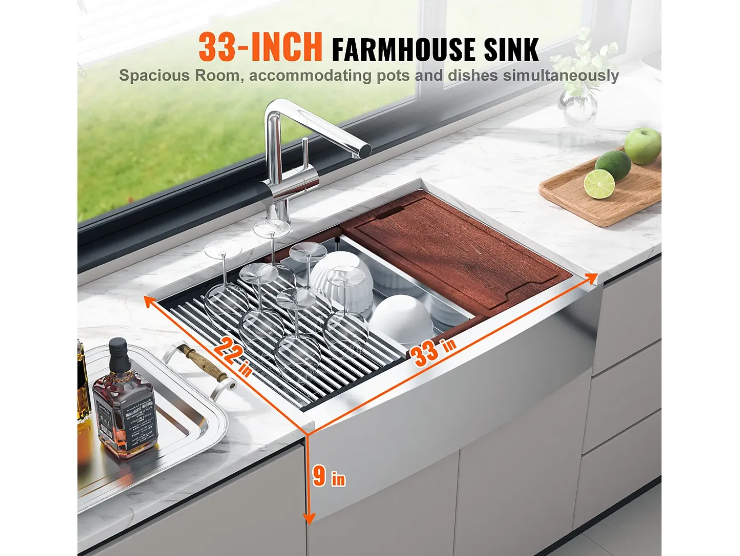 Fontanela de Cocina SucceBuy 84 x 56 x 23 cm, de Acero Inoxidable 304, Cubeta Simple