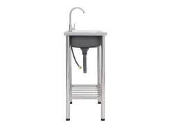 Fregadero de camping de un seno y grifo acero inoxidable ES475193