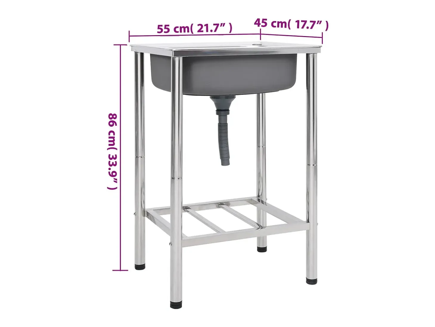 Fregadero de camping Fregadero individual Acero inoxidable