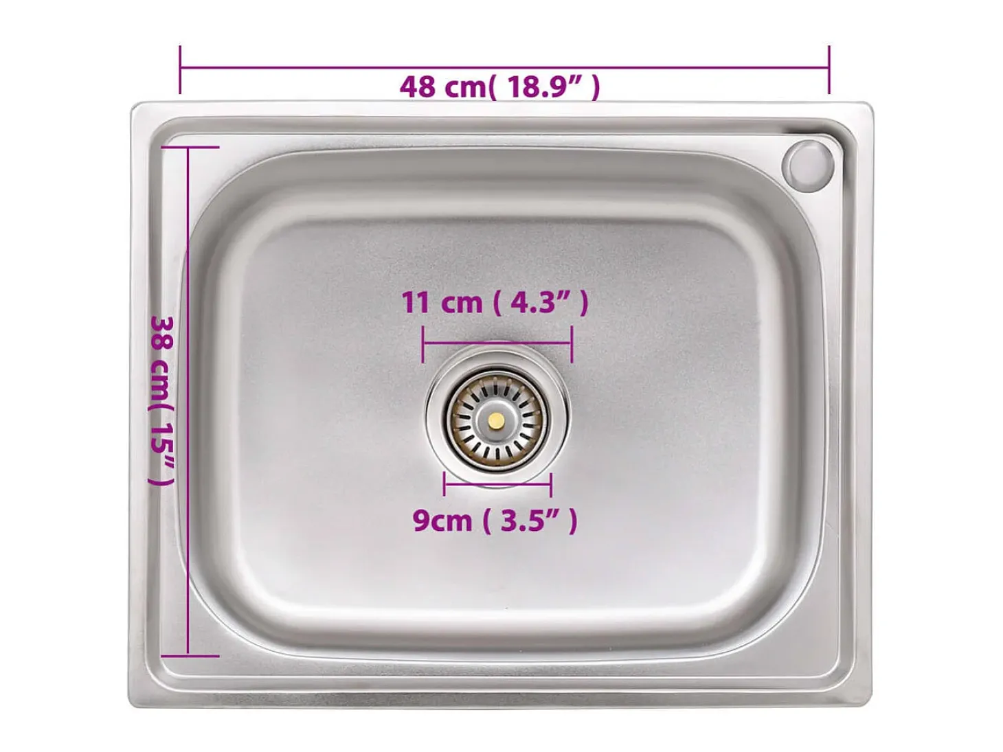Fregadero de camping Fregadero individual Acero inoxidable