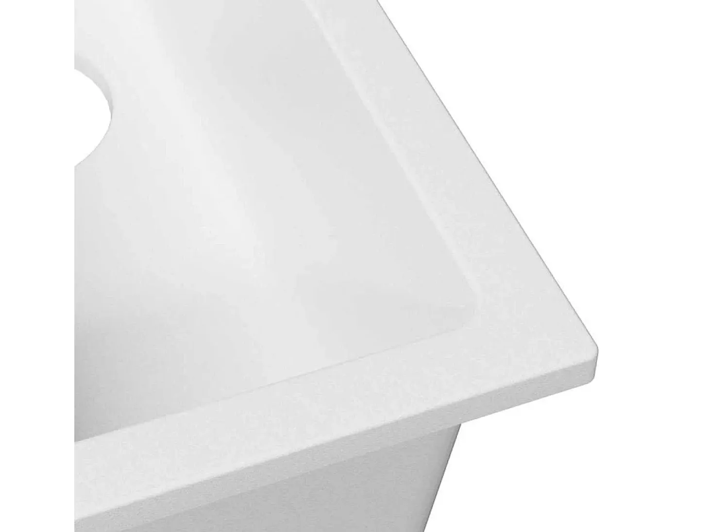 Fregadero de cocina blanco 21 x 44 x 14 cm Granito