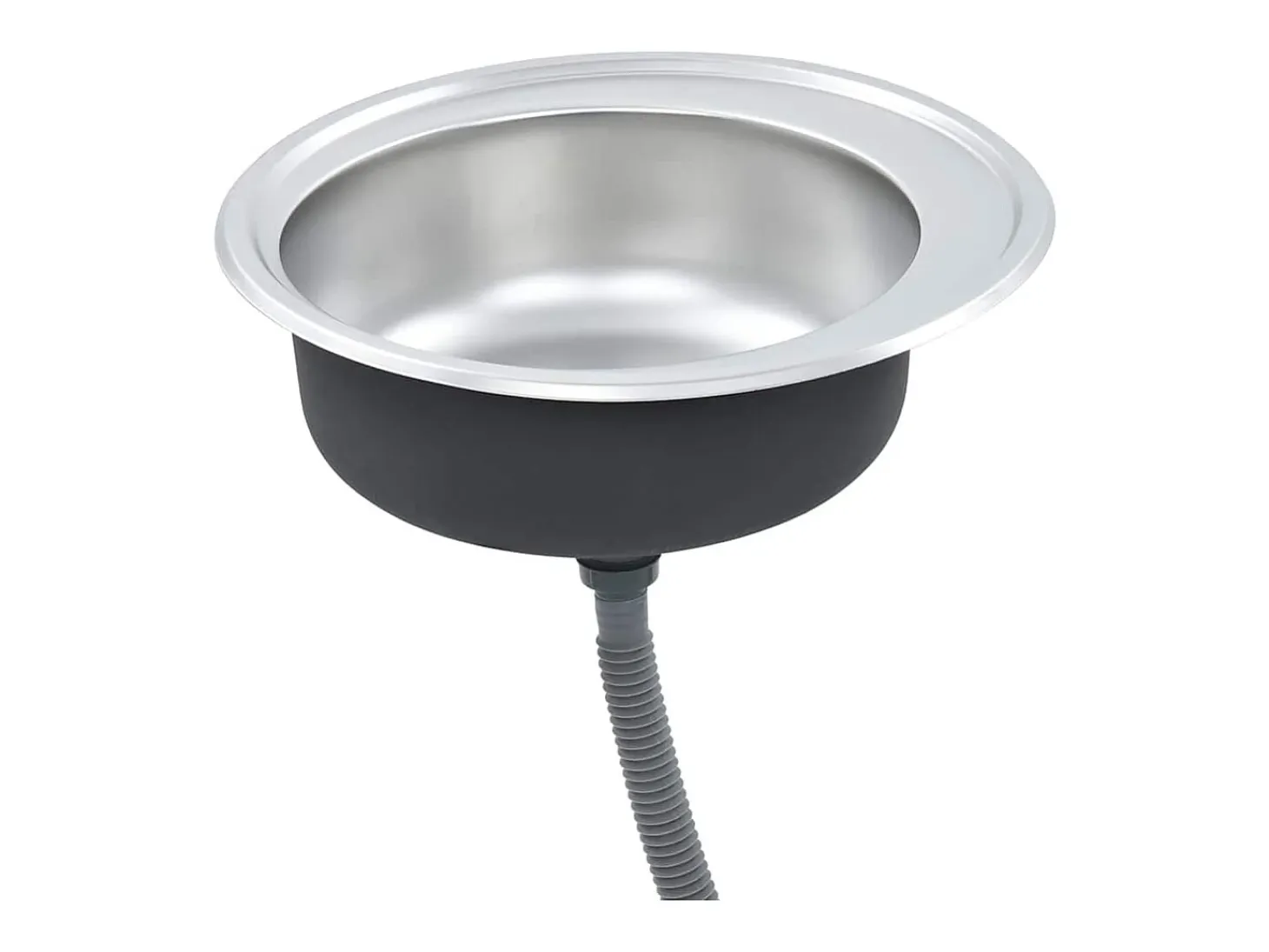 Fregadero de cocina con colador y sifón de acero inoxidable