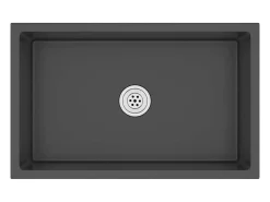 Fregadero de cocina de acero inoxidable negro hecho a mano