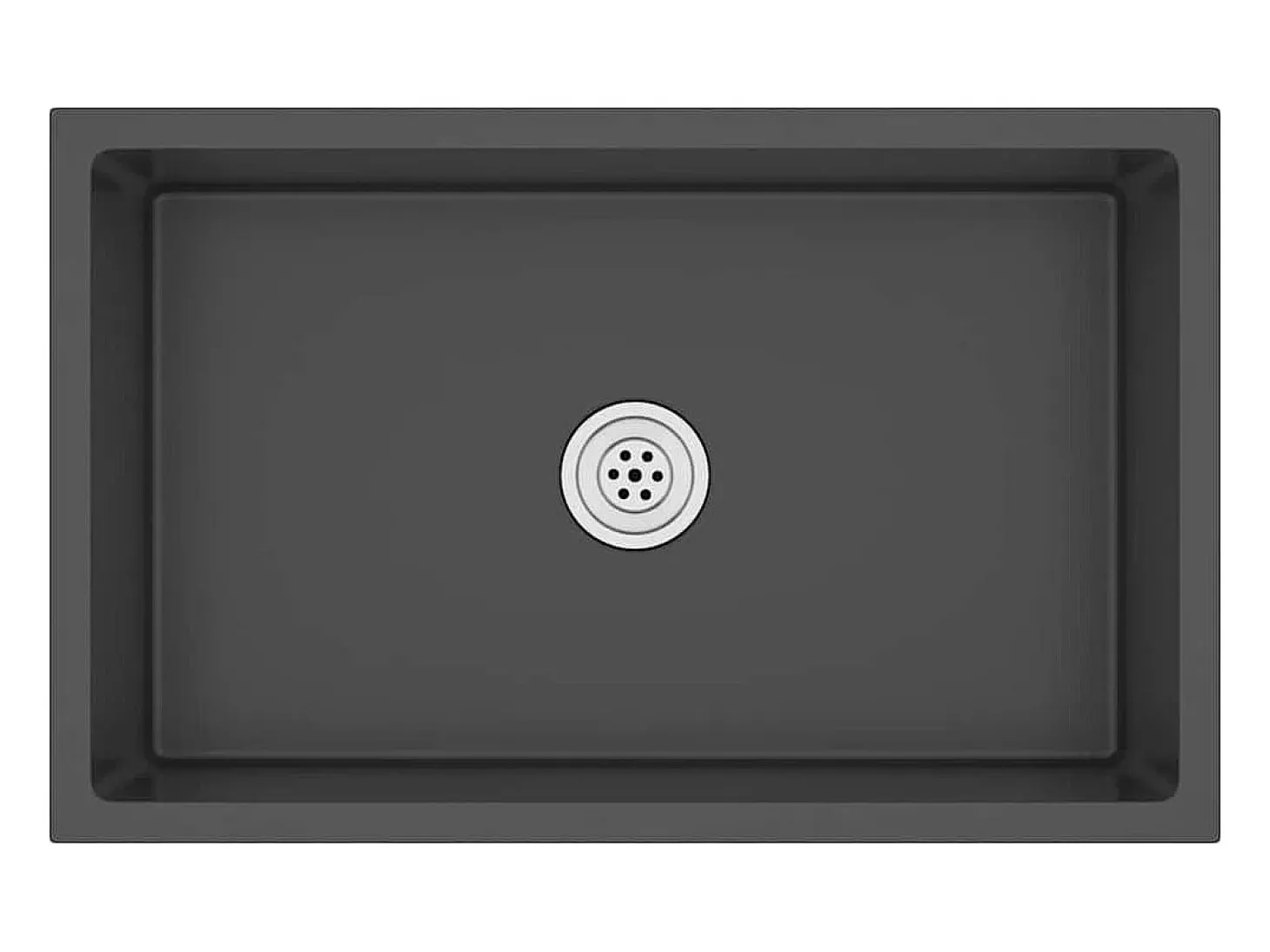 Fregadero de cocina de acero inoxidable negro hecho a mano