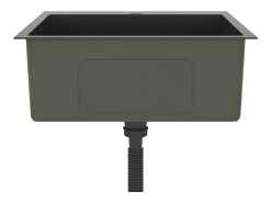 Fregadero de cocina de acero inoxidable negro hecho a mano