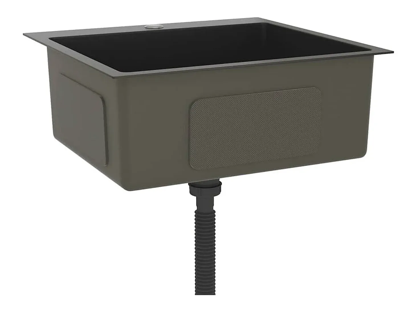 Fregadero de cocina de acero inoxidable negro hecho a mano