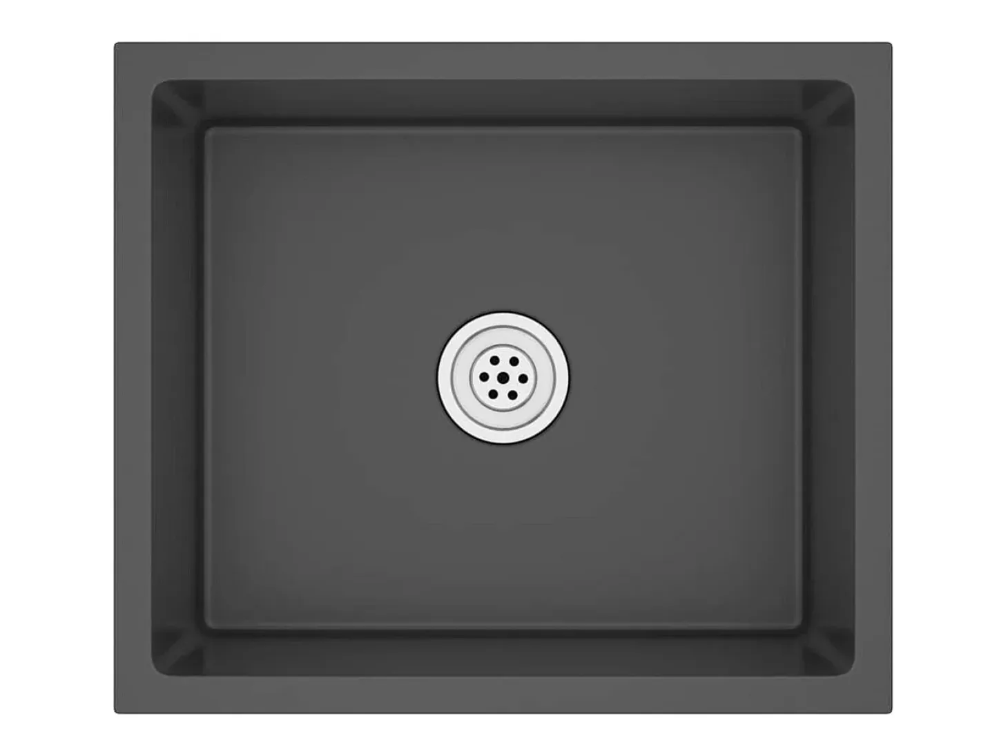 Fregadero de cocina de acero inoxidable negro hecho a mano
