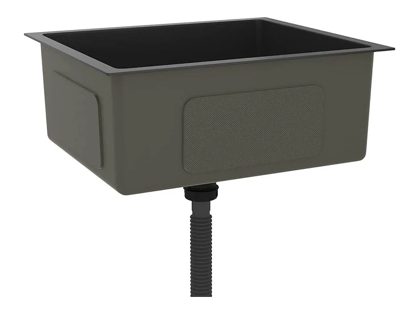 Fregadero de cocina de acero inoxidable negro hecho a mano