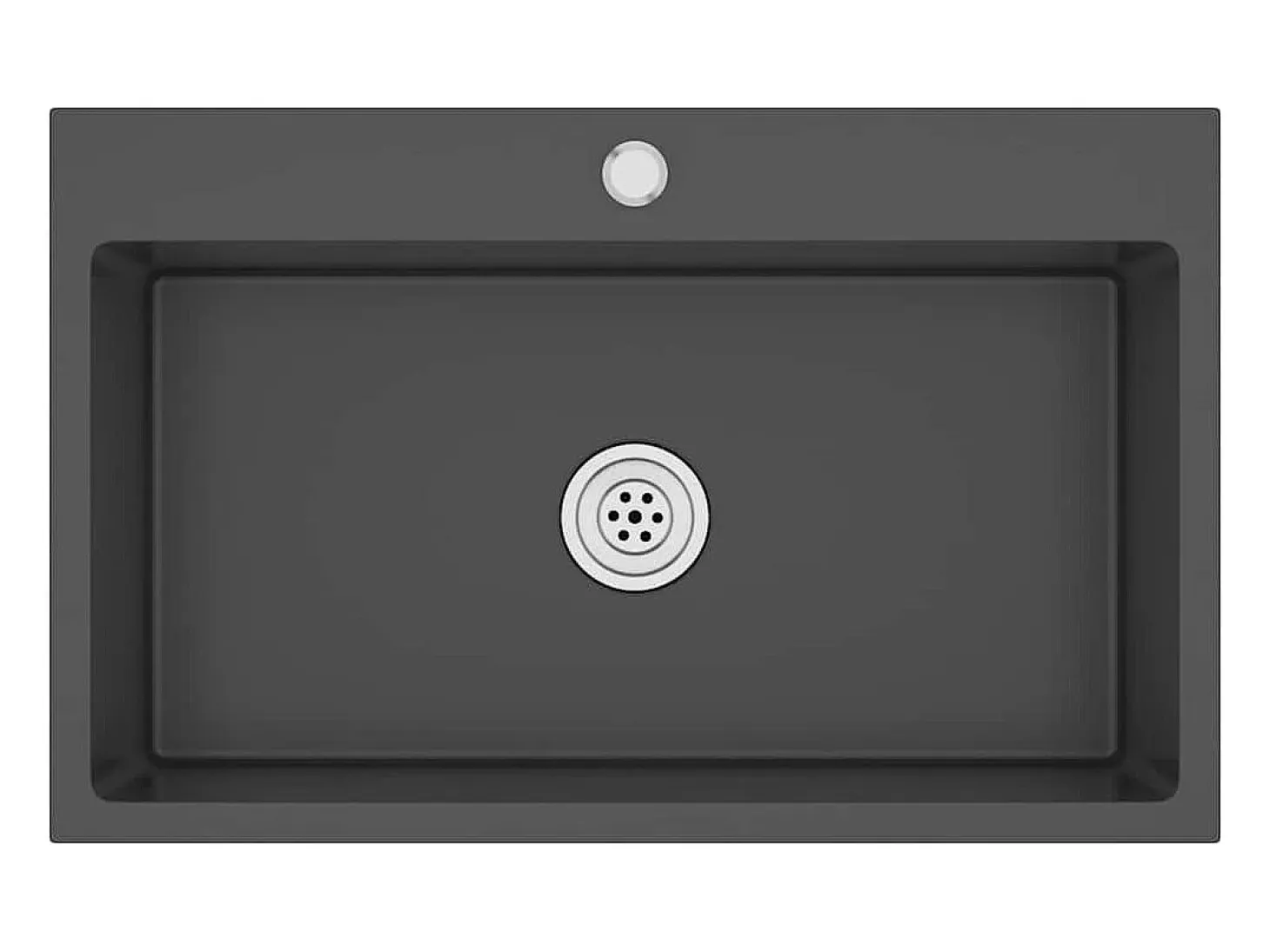 Fregadero de cocina de acero inoxidable negro hecho a mano