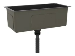 Fregadero de cocina de acero inoxidable negro hecho a mano