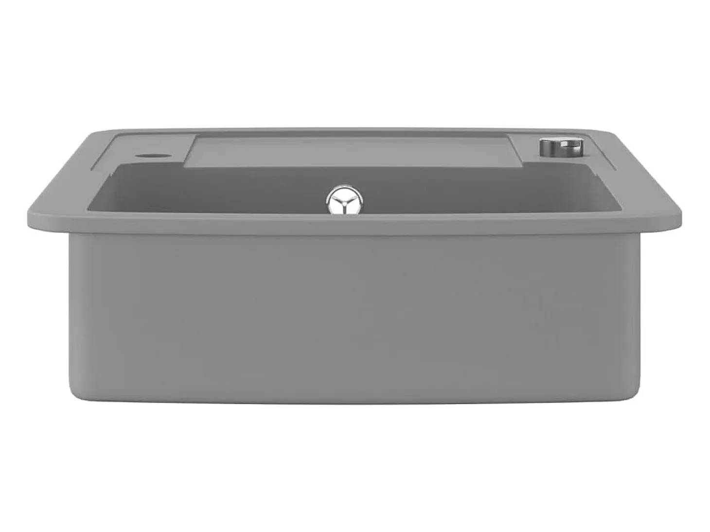 Fregadero de cocina de granito de un solo tazón gris