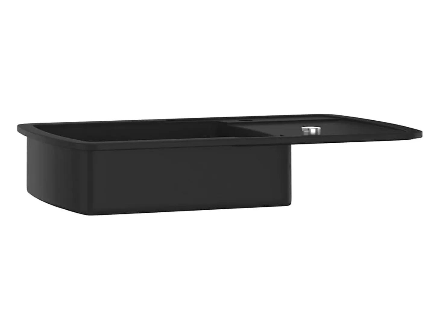 Fregadero de cocina de granito negro de un solo tazón