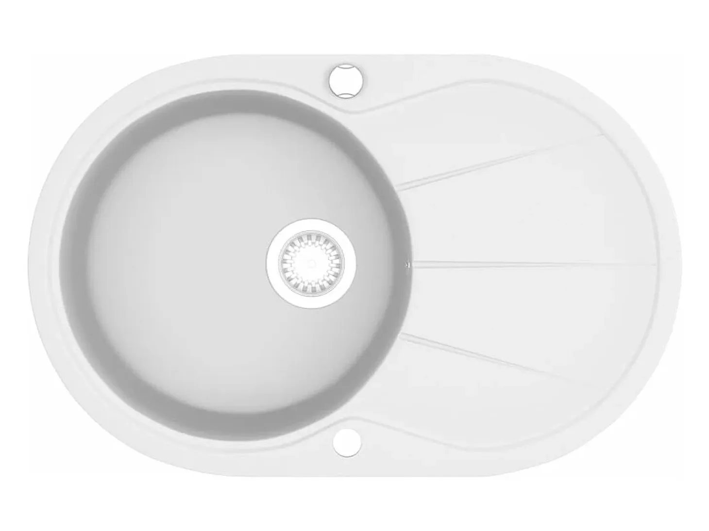 Fregadero de cocina de granito con un seno ovalado blanco ES284898