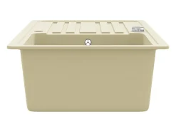 Fregadero de cocina de granito, fregadero individual, color beige