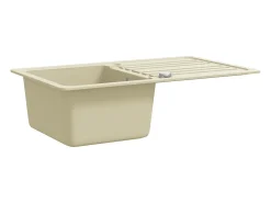 Fregadero de cocina de granito, fregadero individual, color beige
