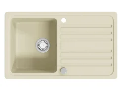 Fregadero de cocina de granito, fregadero individual, color beige