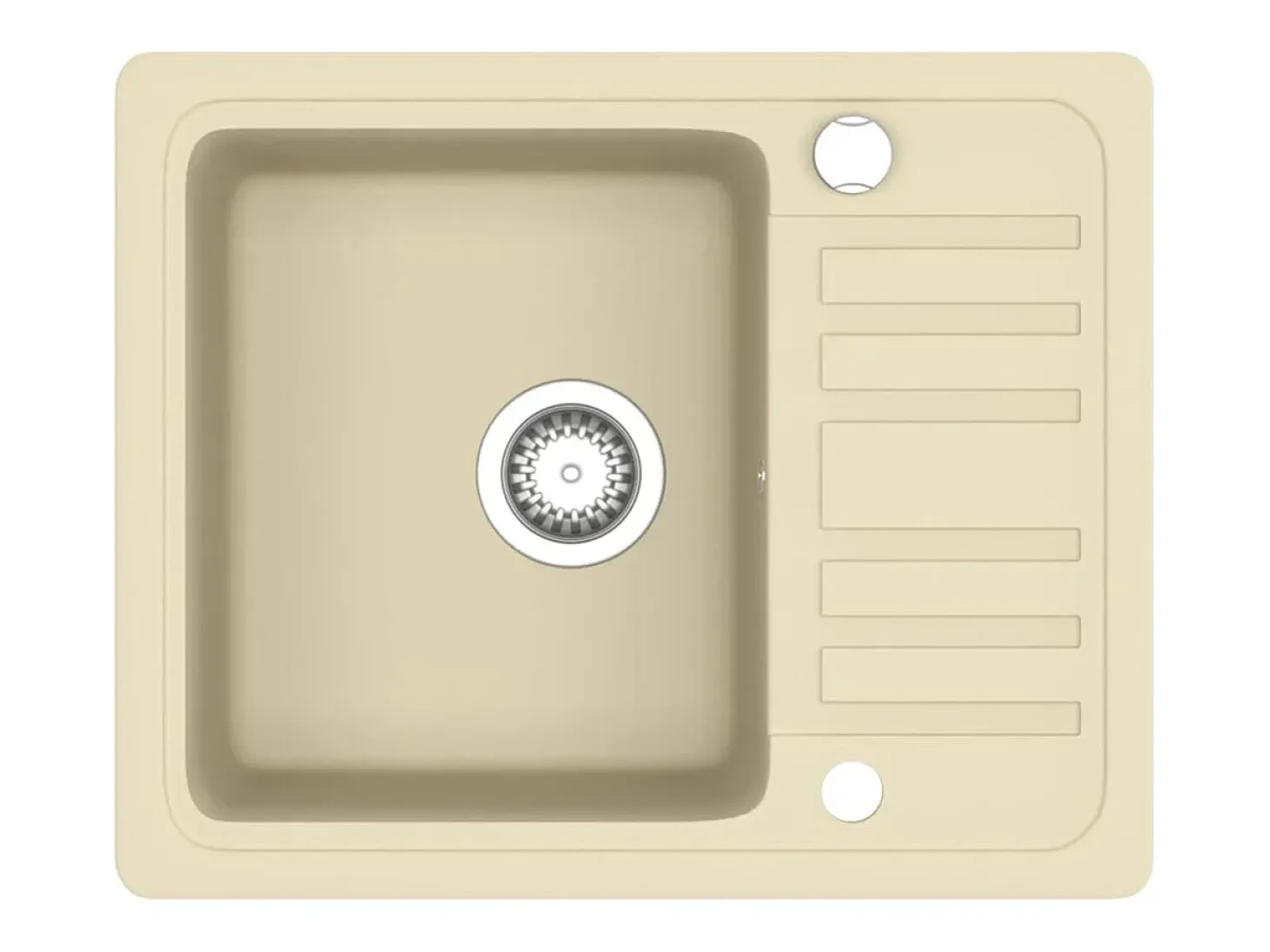 Fregadero de cocina de granito, fregadero individual, color beige