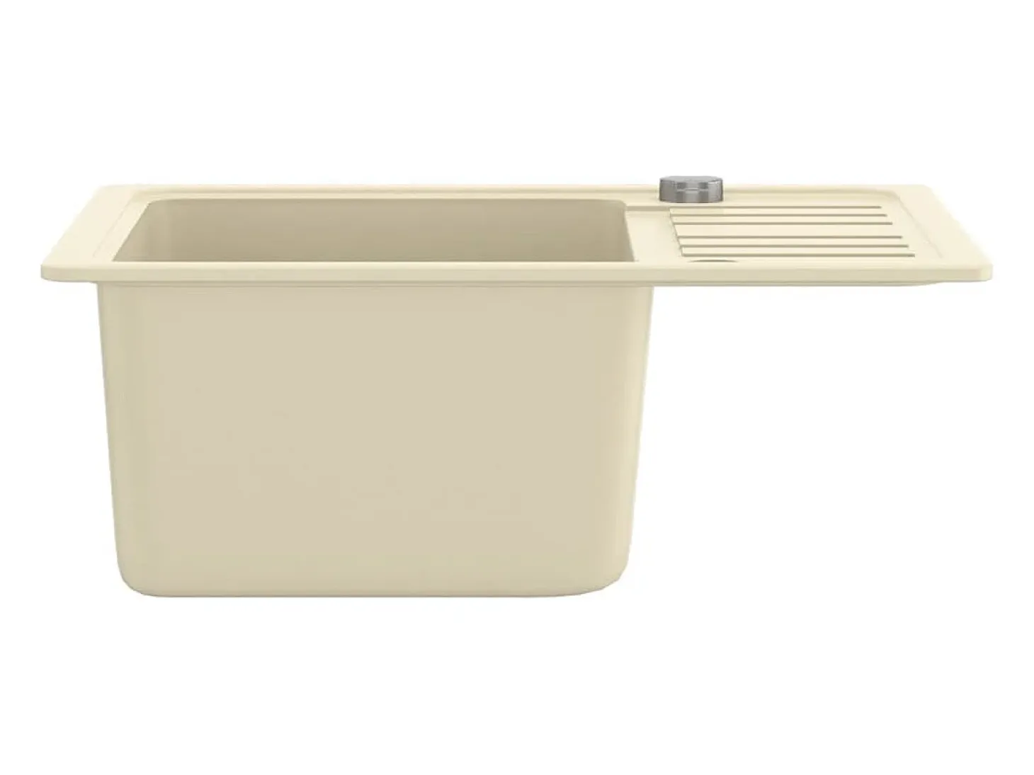 Fregadero de cocina de granito, fregadero individual, color beige