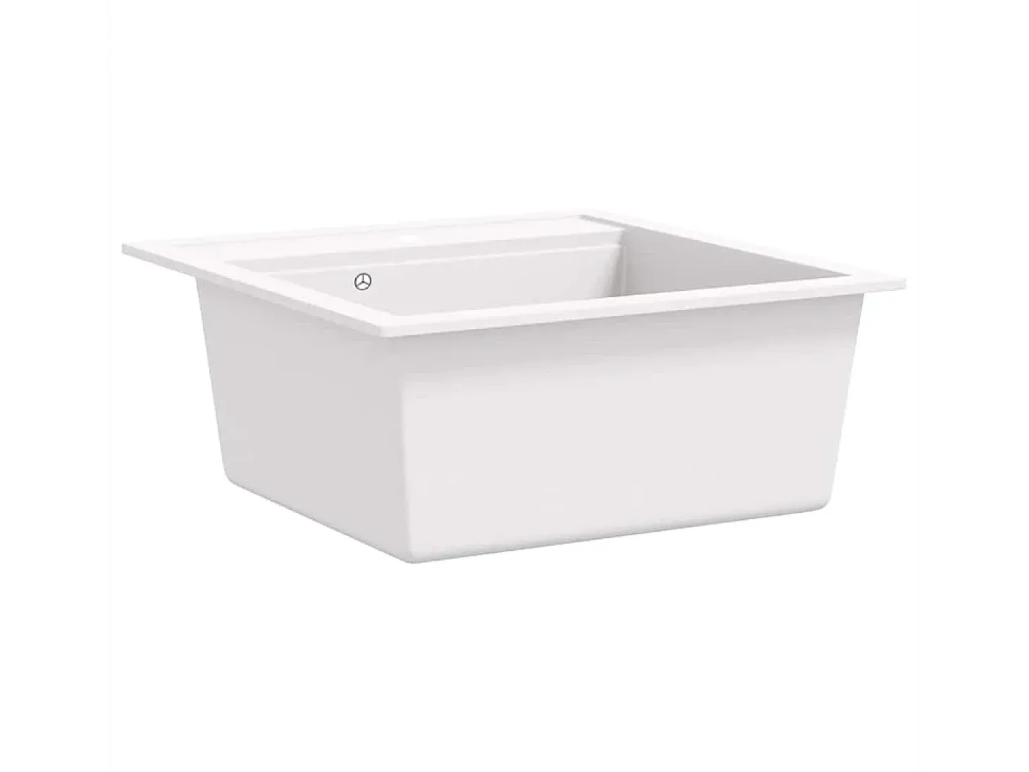Fregadero de cocina de granito, fregadero individual, blanco